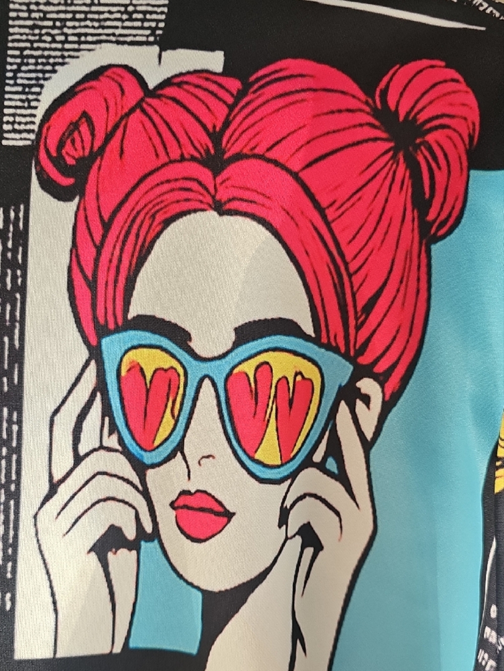 New XL Women's Pop Art Graphic Vibrant Streetwear Bomber Jacket - Picture 9 of 16